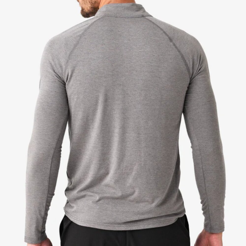 Free Fly men's Bamboo Flex gray/navy quarter zip size Large - Picture 2 of 12